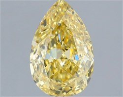 Picture of Lab Grown Diamond 1.60 Carats, Pear with  Cut, Fancy Vivid Yellow Color, VS1 Clarity and Certified by IGI