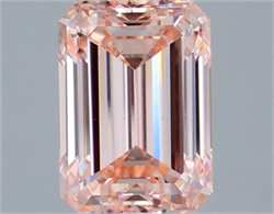 Picture of Lab Grown Diamond 4.00 Carats, Emerald with  Cut, Fancy Intense Pink Color, VS2 Clarity and Certified by IGI