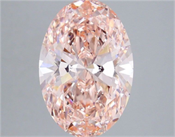 Picture of Lab Grown Diamond 5.07 Carats, Oval with  Cut, Fancy Vivid Pink Color, VS2 Clarity and Certified by IGI