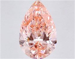 Picture of Lab Grown Diamond 10.08 Carats, Pear with  Cut, Fancy Vivid Pink Color, VS1 Clarity and Certified by IGI