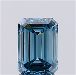 Picture of Lab Grown Diamond 2.07 Carats, Emerald with  Cut, Fancy Vivid Blue Color, VS2 Clarity and Certified by IGI