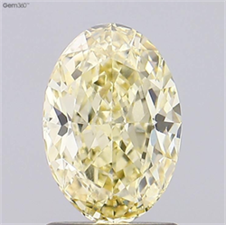 Picture of Lab Grown Diamond 1.53 Carats, Oval with  Cut, Fancy Intense Yellow Color, VVS2 Clarity and Certified by IGI