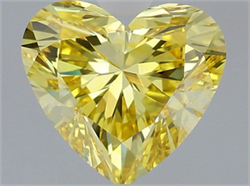 Picture of Lab Grown Diamond 1.53 Carats, Heart with  Cut, Fancy Vivid Yellow Color, VS1 Clarity and Certified by IGI
