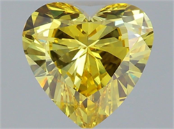 Picture of Lab Grown Diamond 1.53 Carats, Heart with  Cut, Fancy Vivid Yellow Color, VVS2 Clarity and Certified by IGI