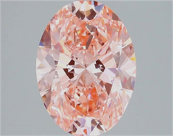 Picture of Lab Grown Diamond 3.01 Carats, Oval with  Cut, Fancy Vivid Pink Color, VS1 Clarity and Certified by IGI