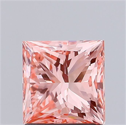Picture of Lab Grown Diamond 1.53 Carats, Princess with  Cut, Fancy Vivid Pink Color, VS2 Clarity and Certified by IGI