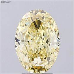 Picture of Lab Grown Diamond 3.15 Carats, Oval with  Cut, Fancy Intense Yellow Color, VVS2 Clarity and Certified by IGI