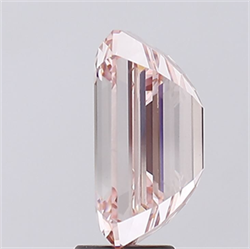 Picture of Lab Grown Diamond 7.35 Carats, Emerald with  Cut, Fancy Intense Pink Color, VS1 Clarity and Certified by IGI