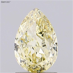 Picture of Lab Grown Diamond 1.52 Carats, Pear with  Cut, Fancy Yellow Color, VS1 Clarity and Certified by IGI