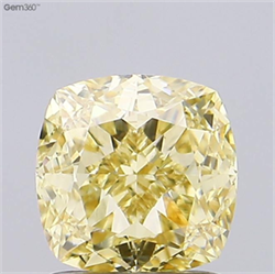 Picture of Lab Grown Diamond 1.68 Carats, CUSHION MODIFIED with  Cut, Fancy Yellow Color, VVS2 Clarity and Certified by IGI