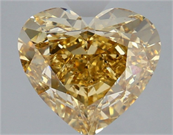 Picture of Lab Grown Diamond 6.04 Carats, Heart with  Cut, Fancy Vivid Yellow Color, VS2 Clarity and Certified by IGI