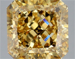Picture of Lab Grown Diamond 6.07 Carats, SQUARE RADIANT with  Cut, Fancy Vivid Yellow Color, VS2 Clarity and Certified by IGI