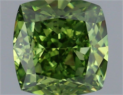 Picture of Lab Grown Diamond 1.22 Carats, CUSHION MODIFIED with  Cut, Fancy Vivid Green Color, VS2 Clarity and Certified by IGI