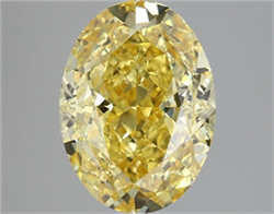 Picture of Lab Grown Diamond 5.02 Carats, Oval with  Cut, Fancy Intense Yellow Color, VS1 Clarity and Certified by IGI
