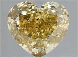 Picture of Lab Grown Diamond 3.07 Carats, Heart with  Cut, Fancy Intense Yellow Color, VS1 Clarity and Certified by IGI