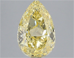 Picture of Lab Grown Diamond 3.59 Carats, Pear with  Cut, Fancy Intense Yellow Color, VS1 Clarity and Certified by IGI