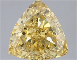 Picture of Lab Grown Diamond 3.08 Carats, TRIANGULAR with  Cut, Fancy Vivid Yellow Color, VS1 Clarity and Certified by IGI