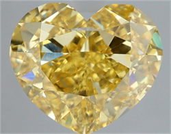 Picture of Lab Grown Diamond 7.10 Carats, Heart with  Cut, Fancy Vivid Yellow Color, VS1 Clarity and Certified by IGI