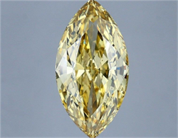 Picture of Lab Grown Diamond 5.06 Carats, Marquise with  Cut, Fancy Intense Yellow Color, VS1 Clarity and Certified by IGI
