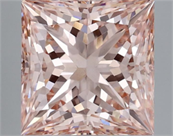Picture of Lab Grown Diamond 3.65 Carats, Princess with  Cut, Fancy Intense Pink Color, VS1 Clarity and Certified by IGI