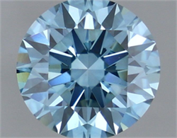Picture of Lab Grown Diamond 1.83 Carats, Round with Ideal Cut, Fancy Vivid Blue Color, VS1 Clarity and Certified by IGI