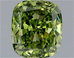Picture of Lab Grown Diamond 1.59 Carats, CUSHION MODIFIED with  Cut, Fancy Vivid Green Color, VS2 Clarity and Certified by IGI