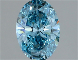 Picture of Lab Grown Diamond 1.38 Carats, Oval with  Cut, Fancy Vivid Blue Color, VVS2 Clarity and Certified by IGI
