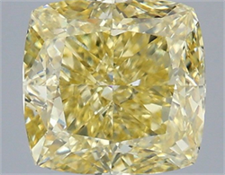 Picture of Lab Grown Diamond 3.03 Carats, CUSHION MODIFIED with  Cut, Fancy Yellow Color, VVS2 Clarity and Certified by IGI
