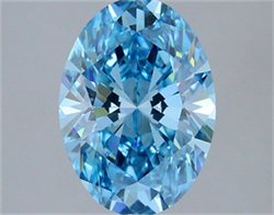 Picture of Lab Grown Diamond 2.71 Carats, Oval with  Cut, Fancy Vivid Blue Color, VS1 Clarity and Certified by IGI