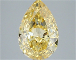 Picture of Lab Grown Diamond 4.58 Carats, Pear with  Cut, Fancy Intense Yellow Color, VS2 Clarity and Certified by IGI