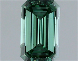 Picture of Lab Grown Diamond 1.50 Carats, Emerald with  Cut, Fancy Vivid Green Color, VS2 Clarity and Certified by IGI