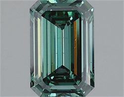 Picture of Lab Grown Diamond 1.54 Carats, Emerald with  Cut, Fancy Vivid Green Color, VS2 Clarity and Certified by IGI