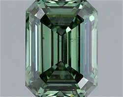 Picture of Lab Grown Diamond 1.50 Carats, Emerald with  Cut, Fancy Vivid Green Color, VS2 Clarity and Certified by IGI