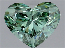 Picture of Lab Grown Diamond 2.01 Carats, Heart with  Cut, Fancy Vivid Green Color, VS2 Clarity and Certified by IGI