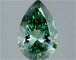 Picture of Lab Grown Diamond 2.00 Carats, Pear with  Cut, Fancy Vivid Green Color, VS2 Clarity and Certified by IGI