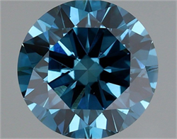Picture of Lab Grown Diamond 1.61 Carats, Round with Very Good Cut, Fancy Vivid Blue Color, VS2 Clarity and Certified by IGI