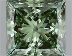 Picture of Lab Grown Diamond 1.51 Carats, Princess with  Cut, Fancy Vivid Green Color, VS1 Clarity and Certified by IGI