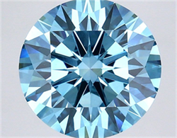 Picture of Lab Grown Diamond 2.99 Carats, Round with Ideal Cut, Fancy Vivid Blue Color, VS1 Clarity and Certified by IGI