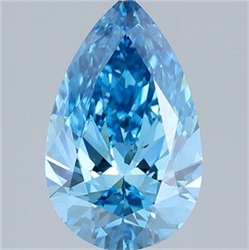 Picture of Lab Grown Diamond 2.54 Carats, Pear with  Cut, Fancy Vivid Blue Color, VS1 Clarity and Certified by IGI