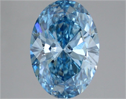 Picture of Lab Grown Diamond 2.97 Carats, Oval with  Cut, Fancy Vivid Blue Color, VS2 Clarity and Certified by IGI