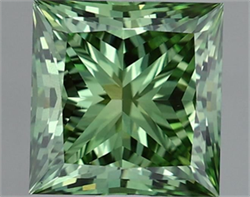 Picture of Lab Grown Diamond 1.91 Carats, Princess with  Cut, Fancy Vivid Green Color, VS2 Clarity and Certified by IGI