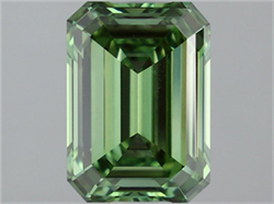 Picture of Lab Grown Diamond 1.55 Carats, Emerald with  Cut, Fancy Vivid Green Color, VVS2 Clarity and Certified by IGI
