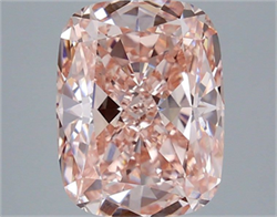 Picture of Lab Grown Diamond 4.03 Carats, CUSHION MODIFIED with  Cut, Fancy Intense Pink Color, VS1 Clarity and Certified by IGI