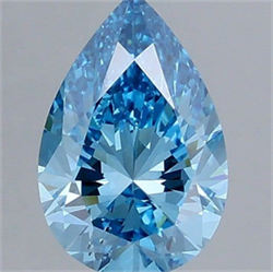 Picture of Lab Grown Diamond 1.51 Carats, Pear with  Cut, Fancy Vivid Blue Color, VS2 Clarity and Certified by IGI