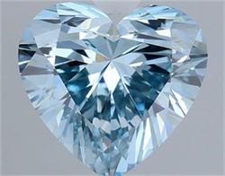 Picture of Lab Grown Diamond 1.51 Carats, Heart with  Cut, Fancy Vivid Blue Color, VS2 Clarity and Certified by IGI