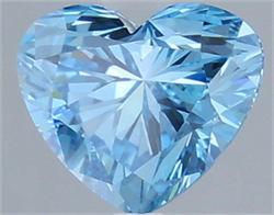 Picture of Lab Grown Diamond 1.55 Carats, Heart with  Cut, Fancy Vivid Blue Color, VVS2 Clarity and Certified by IGI