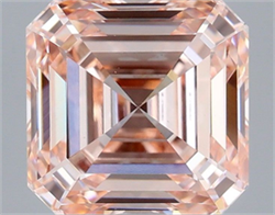 Picture of Lab Grown Diamond 4.06 Carats, Asscher with  Cut, Fancy Vivid Pink Color, VS1 Clarity and Certified by IGI