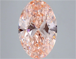 Picture of Lab Grown Diamond 5.53 Carats, Oval with  Cut, Fancy Vivid Pink Color, VS1 Clarity and Certified by IGI