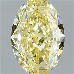 Picture of Lab Grown Diamond 2.08 Carats, Oval with  Cut, Fancy Intense Yellow Color, VS2 Clarity and Certified by IGI