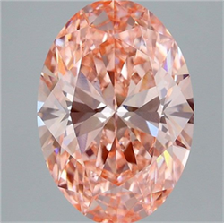 Picture of Lab Grown Diamond 4.10 Carats, Oval with  Cut, Fancy Vivid Pink Color, VVS2 Clarity and Certified by IGI
